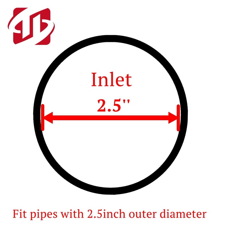 TriTrust Exhaust Tip, 2.5 Inch Inlet, 4.5'' Outlet 7'' Long Muffler Tip, Powder Coated Black Stainless Steel Truck Car Tail Tip, Weld On 2.5'' Outer Diameter Tailpipe, 2.5"ID x 4.5"OD x 7"L - Image 5